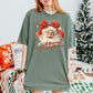 GLITTER Vintage Santa Merry Christmas MATTE CLEAR FILM