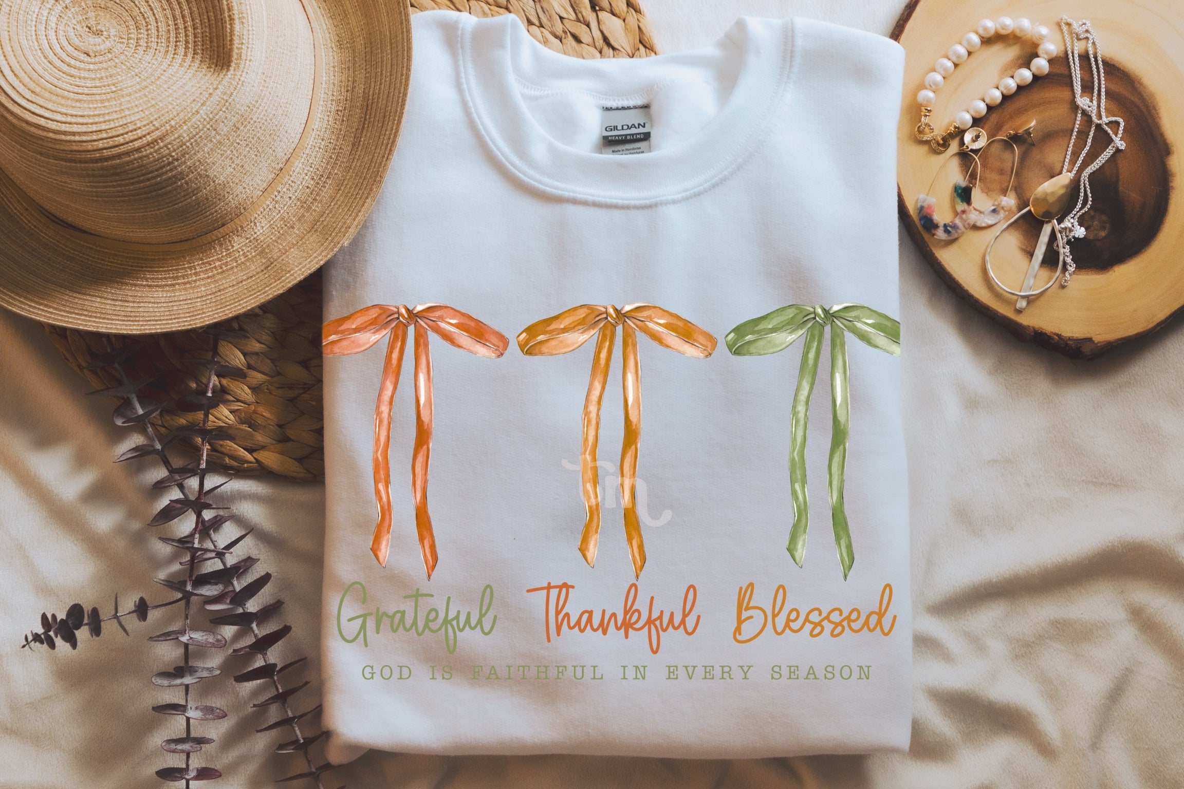 Thankful Grateful Blessed Bows MATTE CLEAR FILM