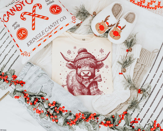 TMT // Highland Cow Winter RED INK