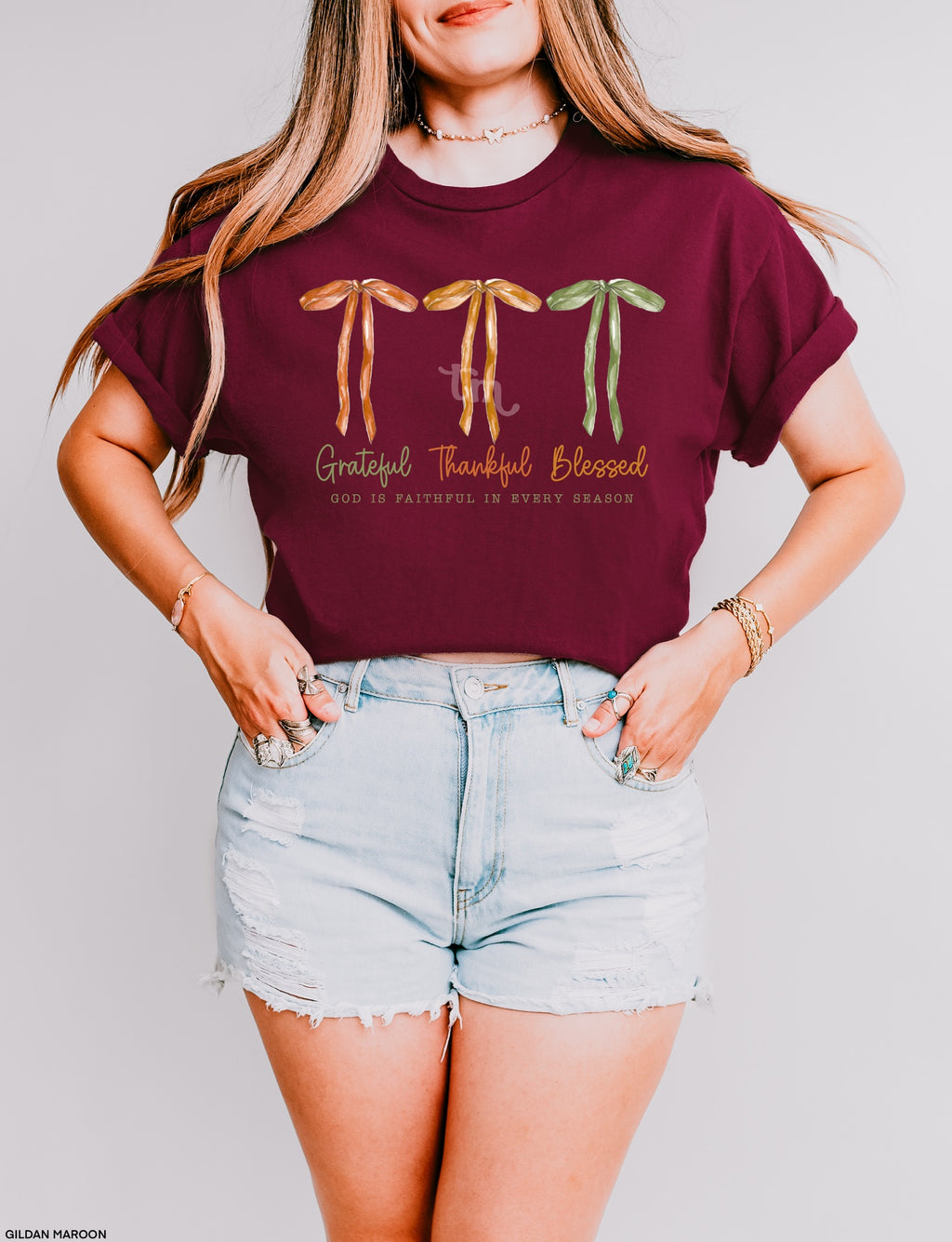 Thankful Grateful Blessed Bows MATTE CLEAR FILM