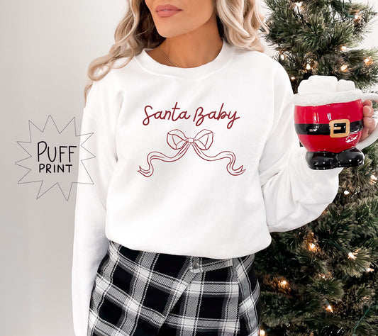 Santa Baby Bow PUFF RED INK