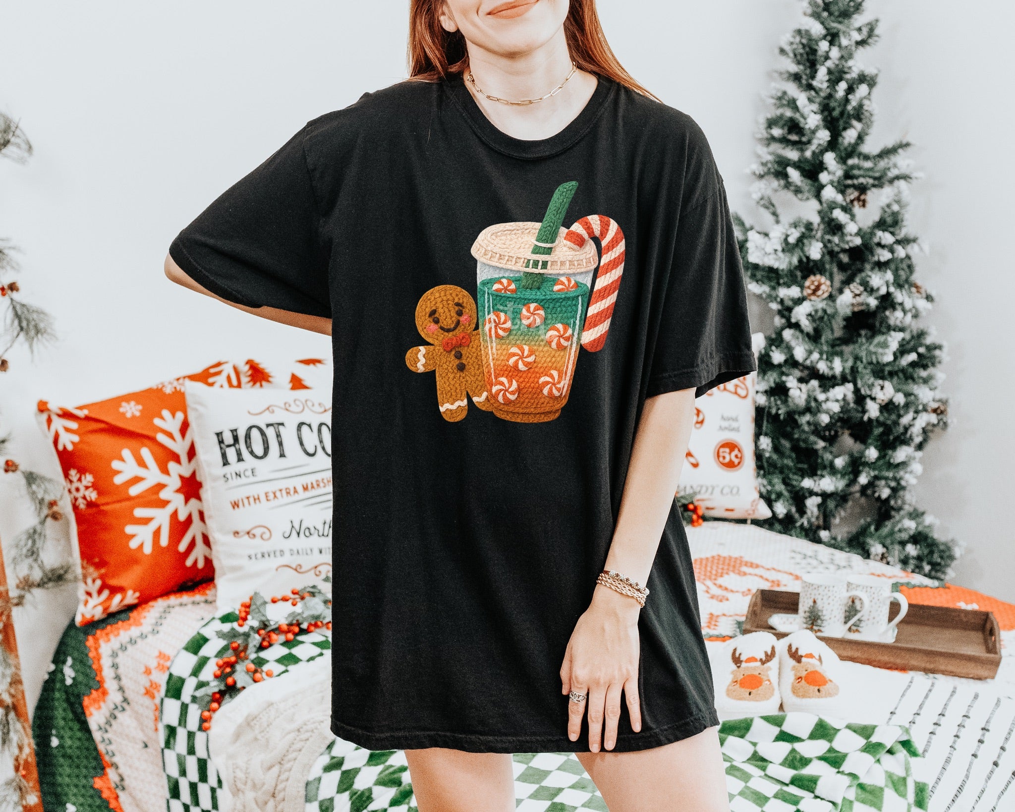 Faux Embroidered Gingerbread Coffee MATTE CLEAR FILM