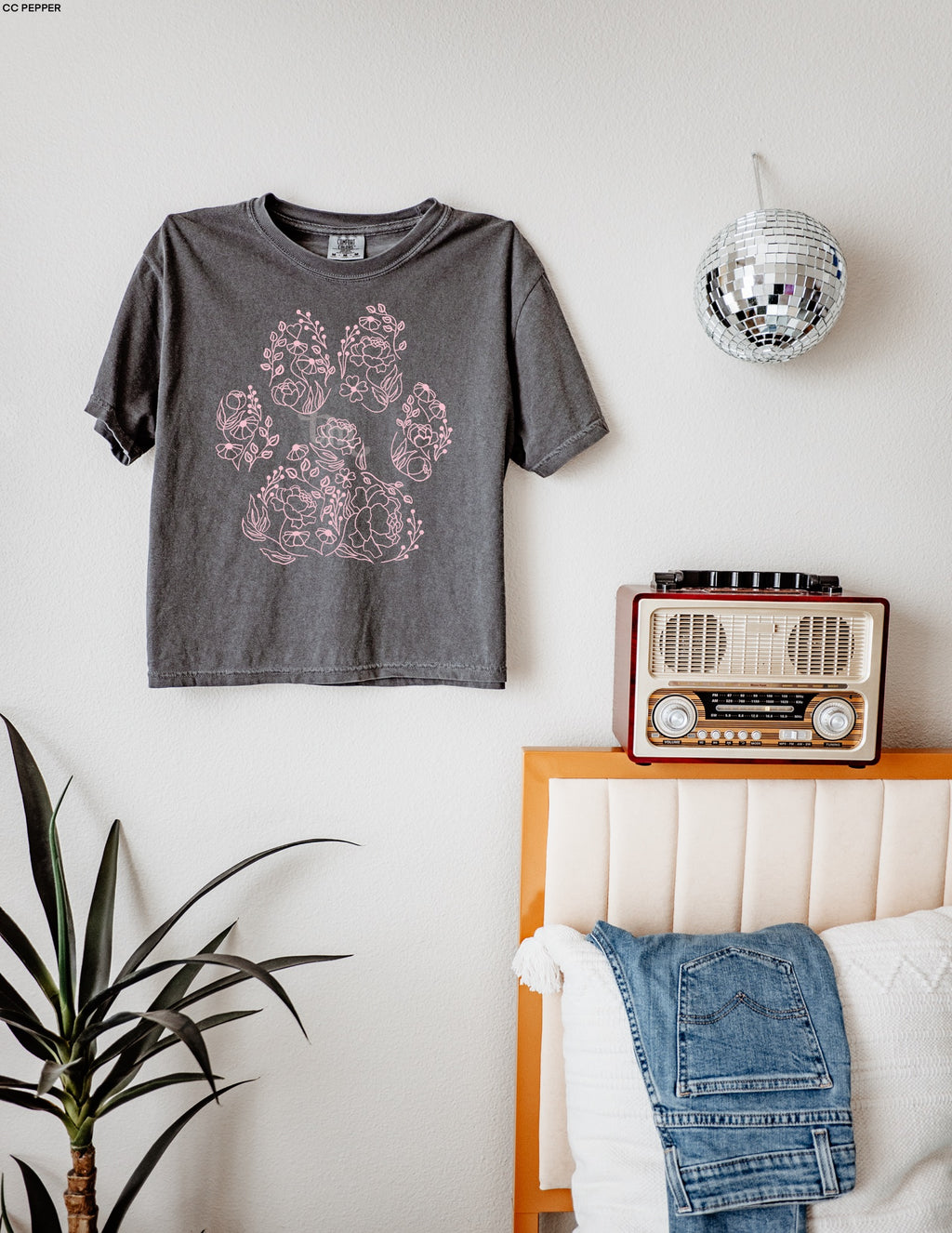 Floral Dog Paw DUSTY ROSE INK