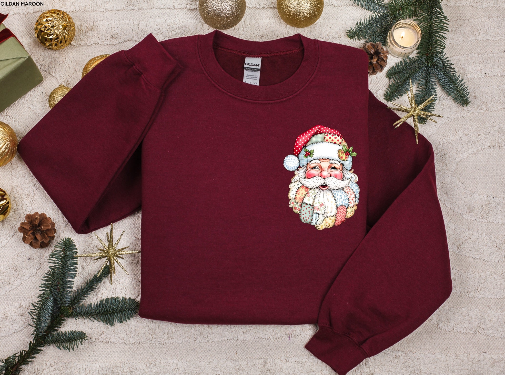 Patchwork Santa FULL SIZE + POCKET