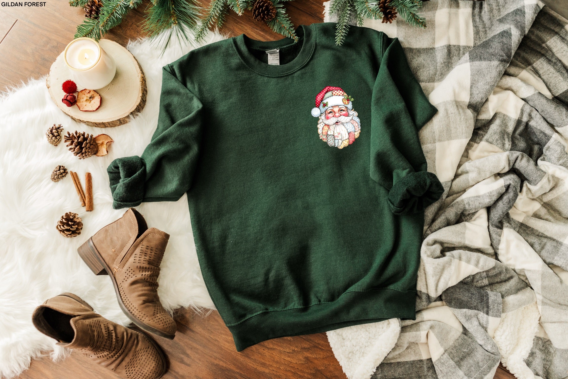 Patchwork Santa FULL SIZE + POCKET