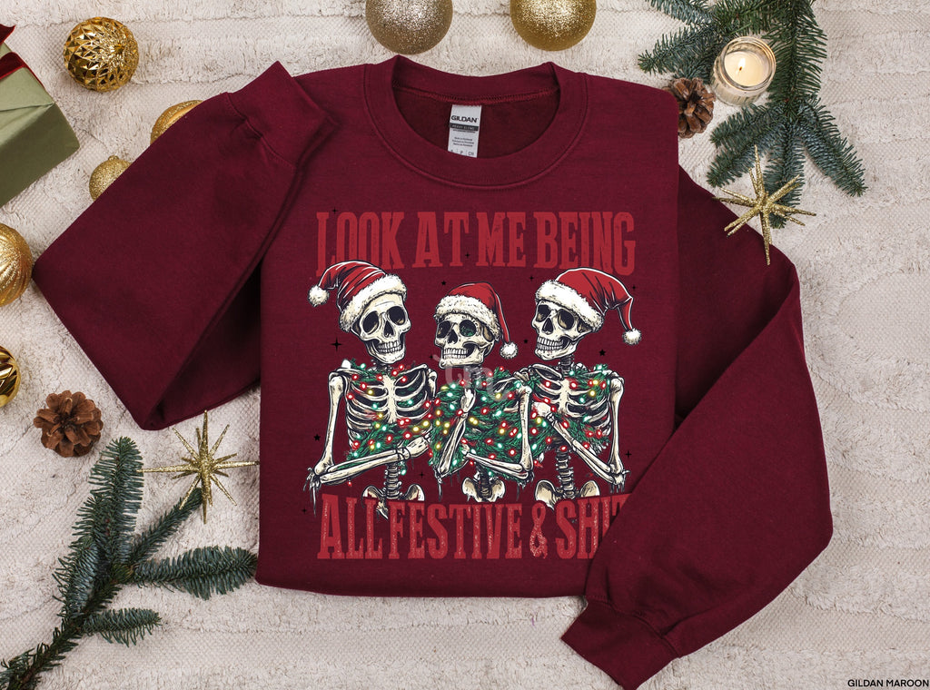 Festive Skeletons MATTE CLEAR FILM