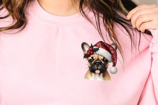 Christmas Frenchie POCKET MATTE CLEAR FILM