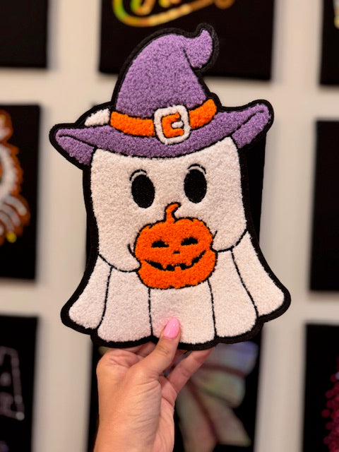 Witch Ghost || 10.5” Chenille Patch
