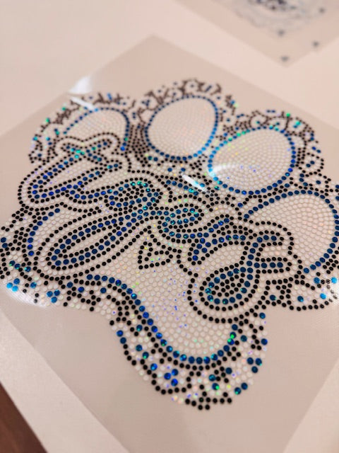 RTS // Tigers Leopard Paw SPANGLE TRANSFER c. Black, White, and Blue