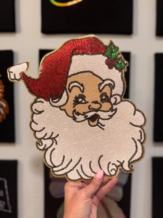 Vintage Santa || 10.5” Sequin Patch