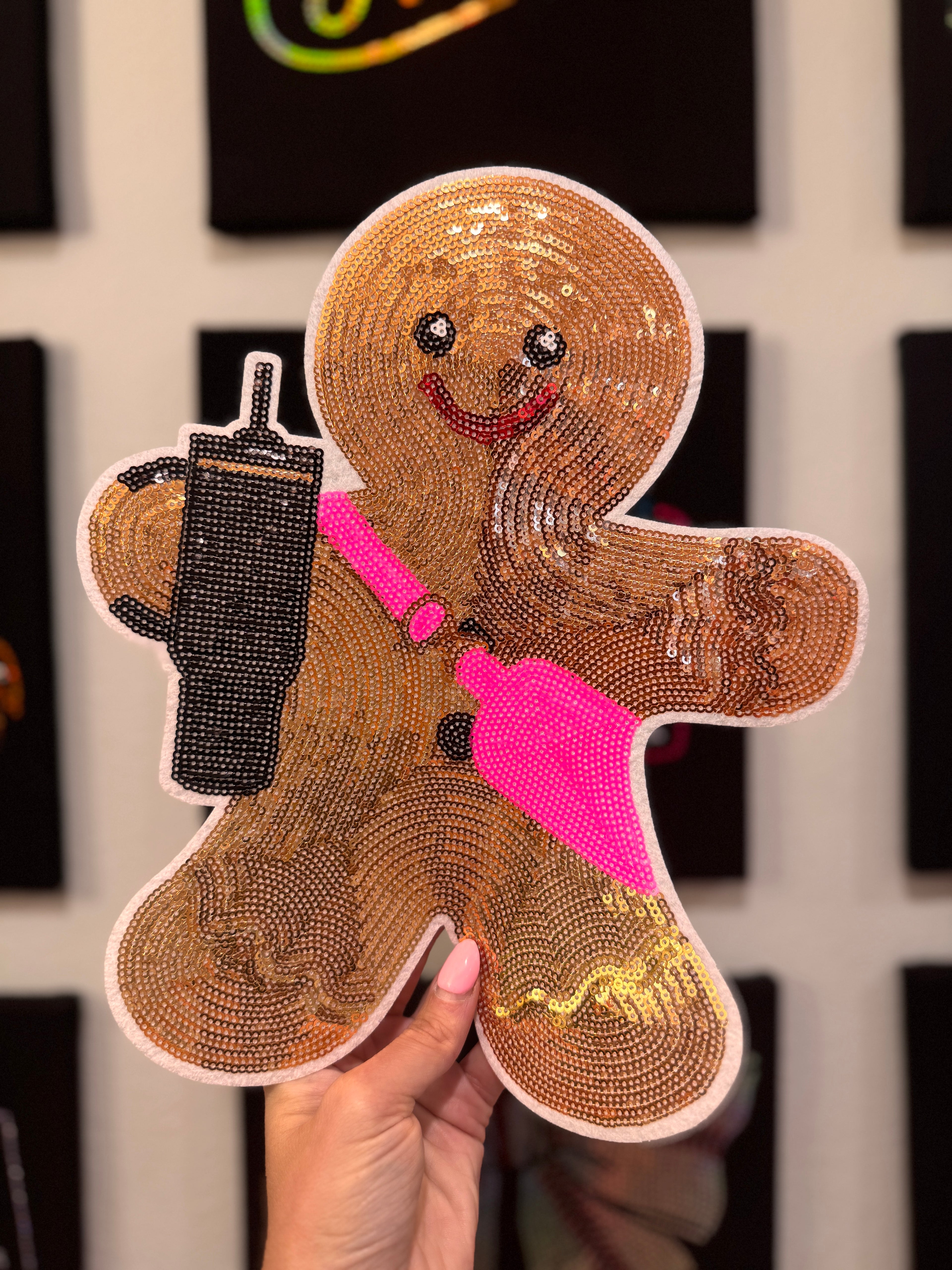 Gingerbread Sequin || 11.5” Sequin Patch