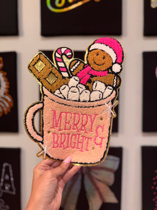Hot Cocoa Cup || 11” Chenille Patch