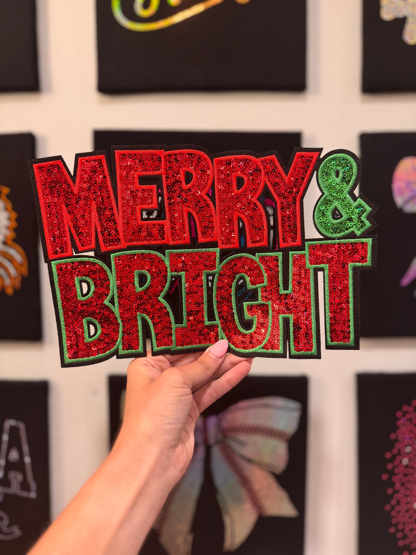 Merry & Bright || 10.5” Sequin Patch