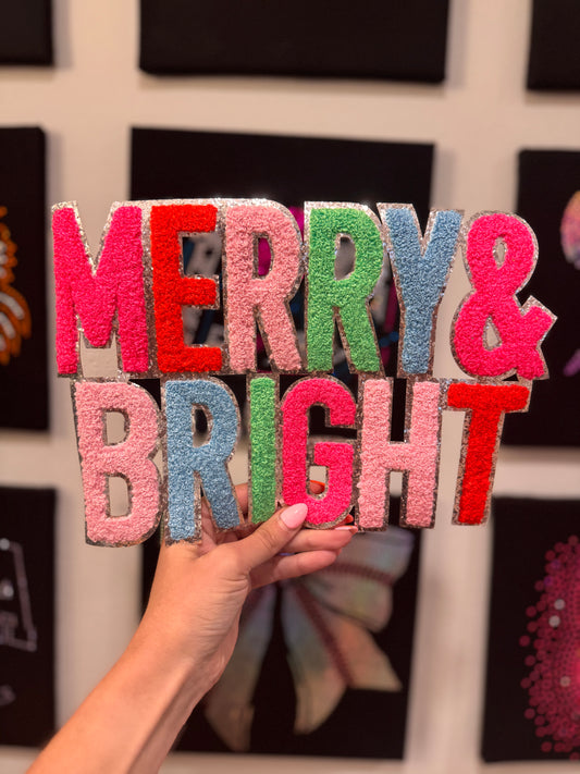 Bright Colors Merry Christmas || 11” Chenille Patch