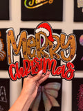 Leopard Merry Christmas || 10.5” Chenille Patch