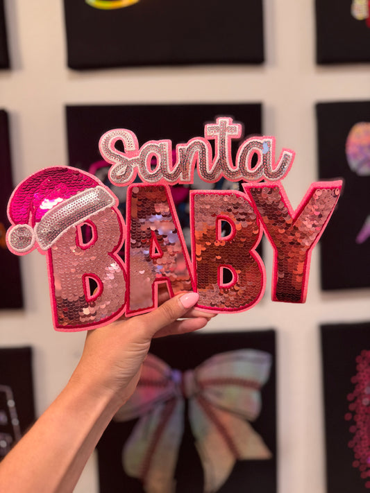 Santa Baby || 10.5” Sequin Patch