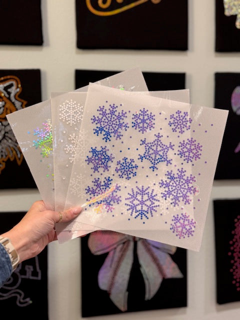 RTS // Snowflakes Pattern SPANGLE TRANSFER available in three different colors