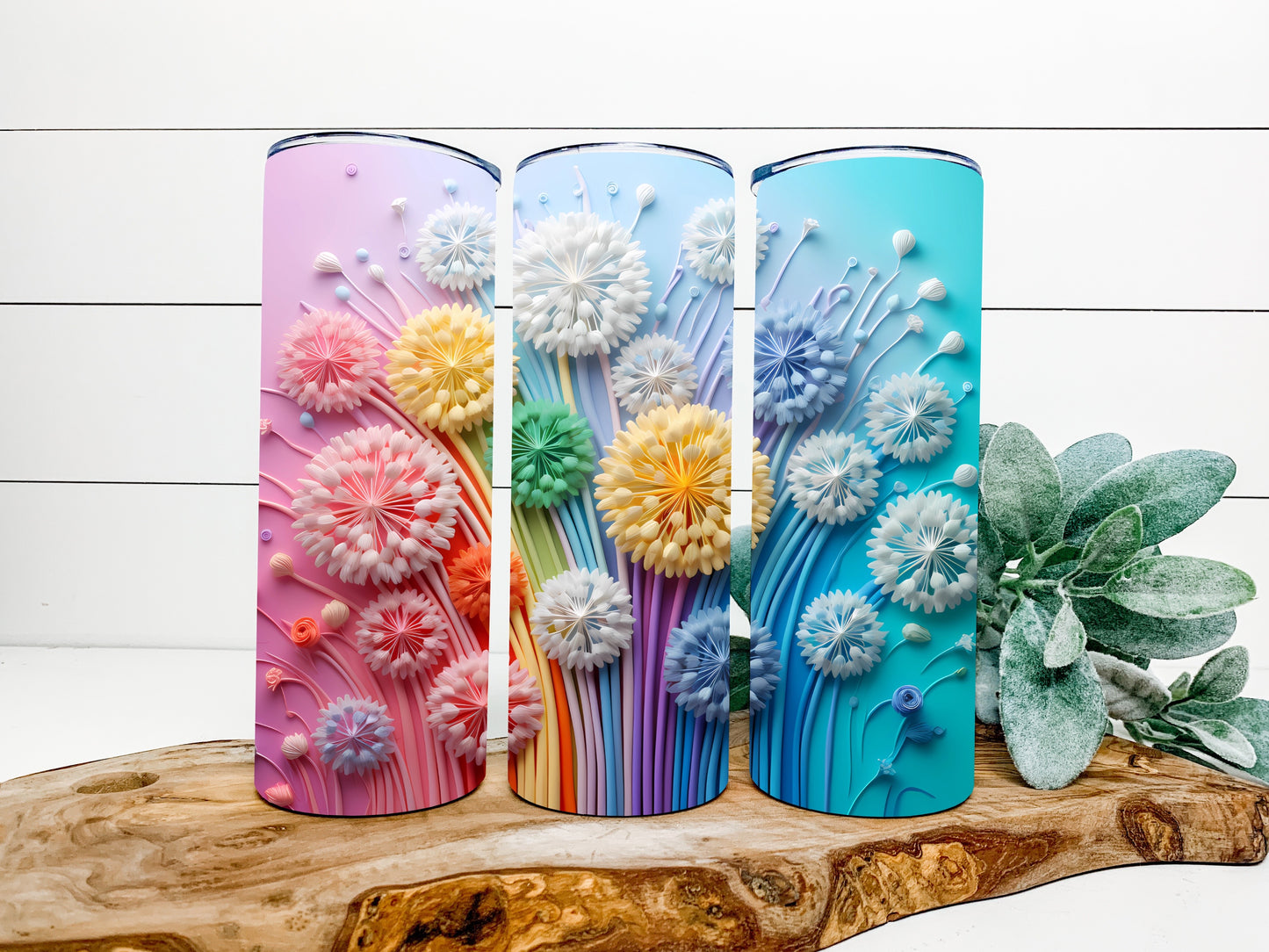 3D Colorful Dandelions