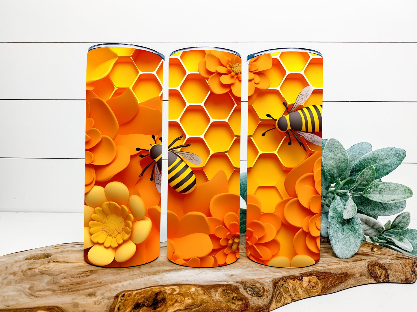 3D Yellow Bee Honeycomb