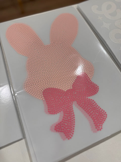 READY TO SHIP // Bunny with Bow SPANGLE TRANSFER c. 627 + 608