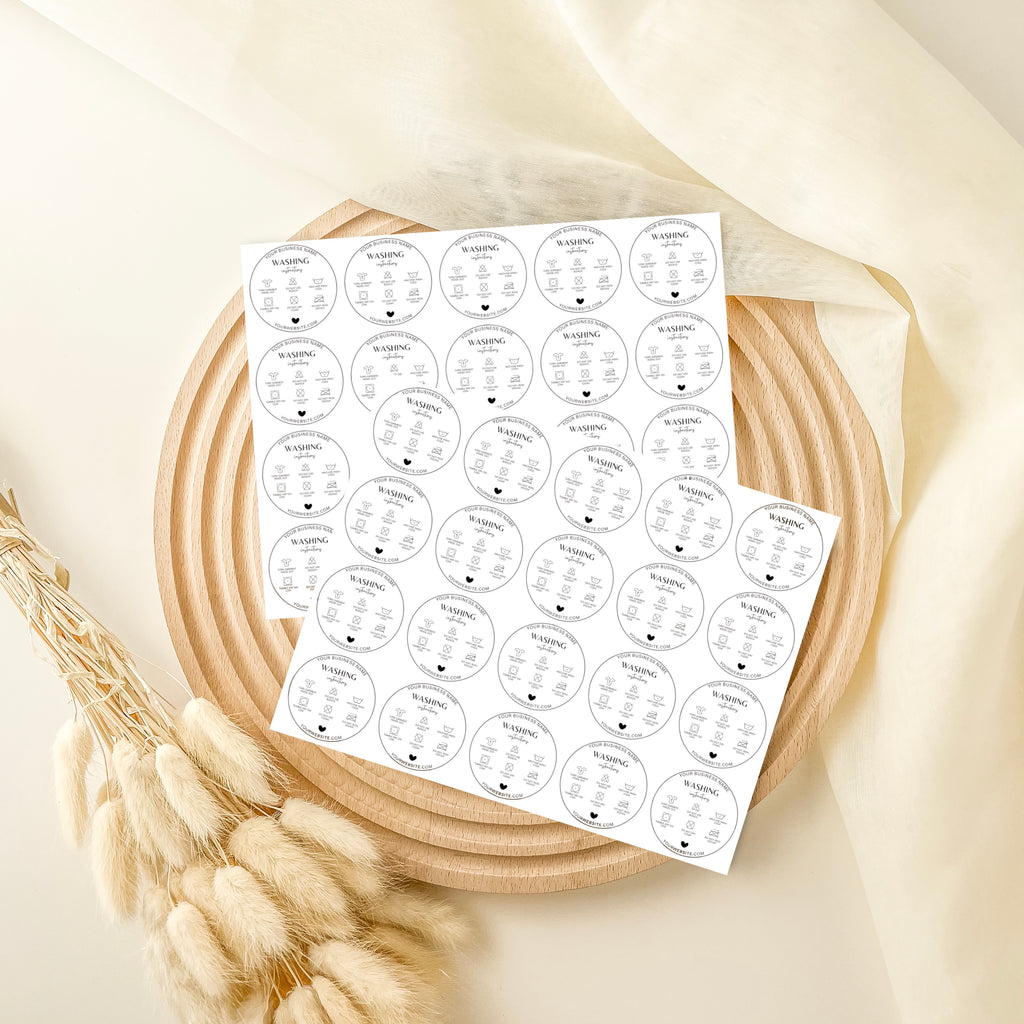 Personalized Washing Instruction Stickers