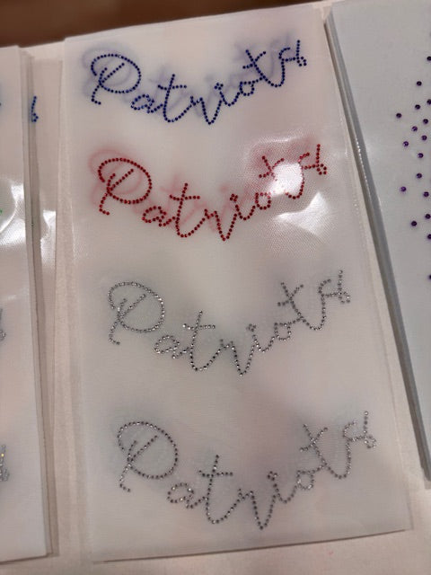 READY TO SHIP // Patriots Collars RHINESTONE TRANSFER c. Crystal + Light Siam + Sapphire