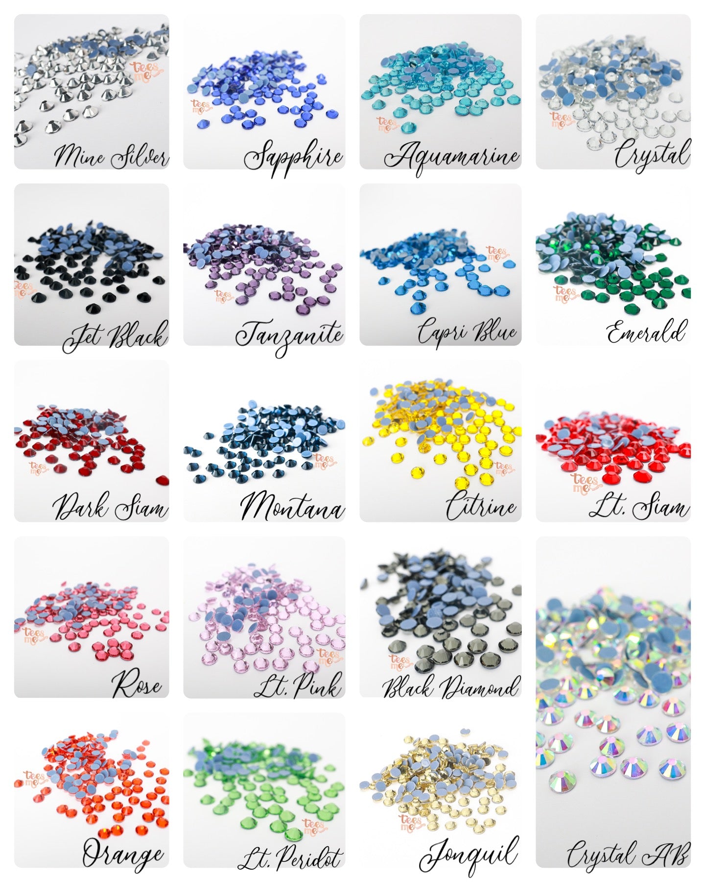 Semi Custom COLORED Rhinestone Transfer - Line Alphabet Font