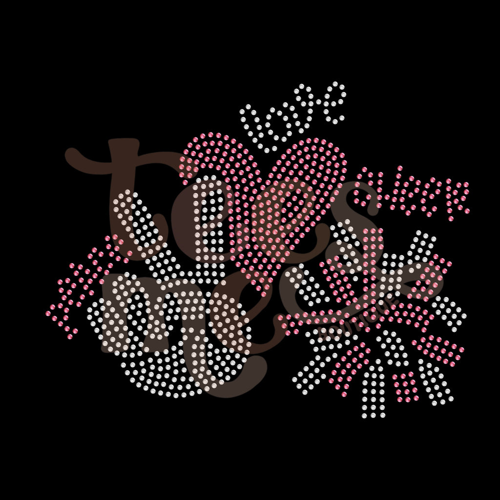 Peace Love Cheer RHINESTONE TRANSFER