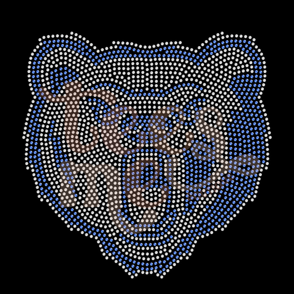 Mascot Rhinestone Bear Head Mascot RHINESTONE TRANSFER – Tees Me Boutique