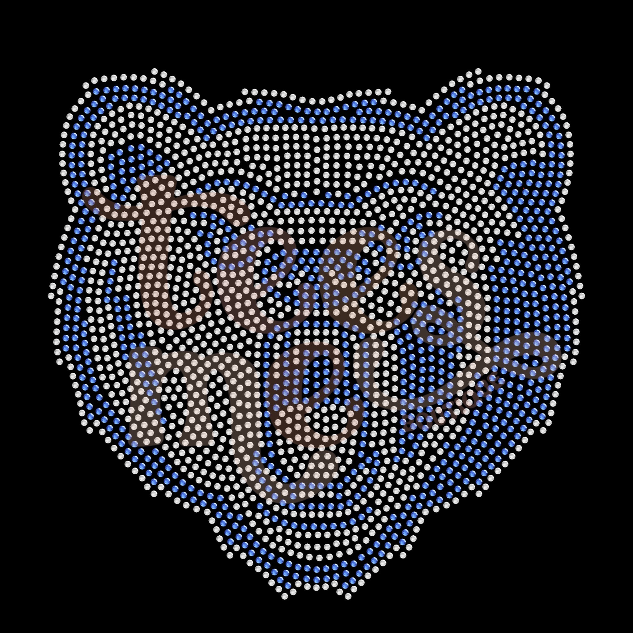 Bear Head Mascot RHINESTONE TRANSFER