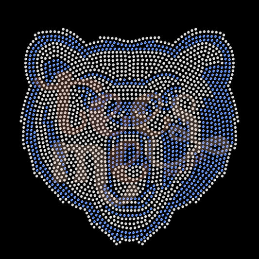 Bear Head Mascot RHINESTONE TRANSFER