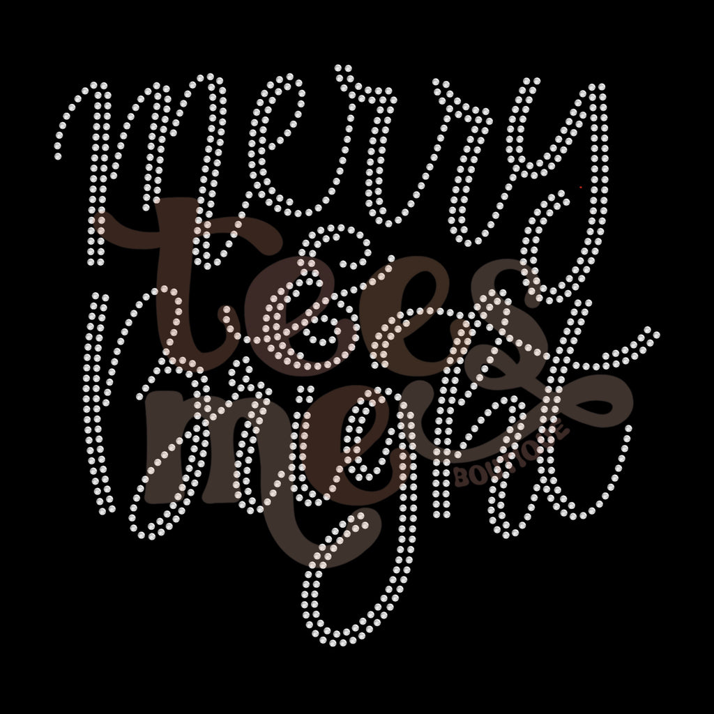 Merry and Bright RHINESTONE TRANSFER