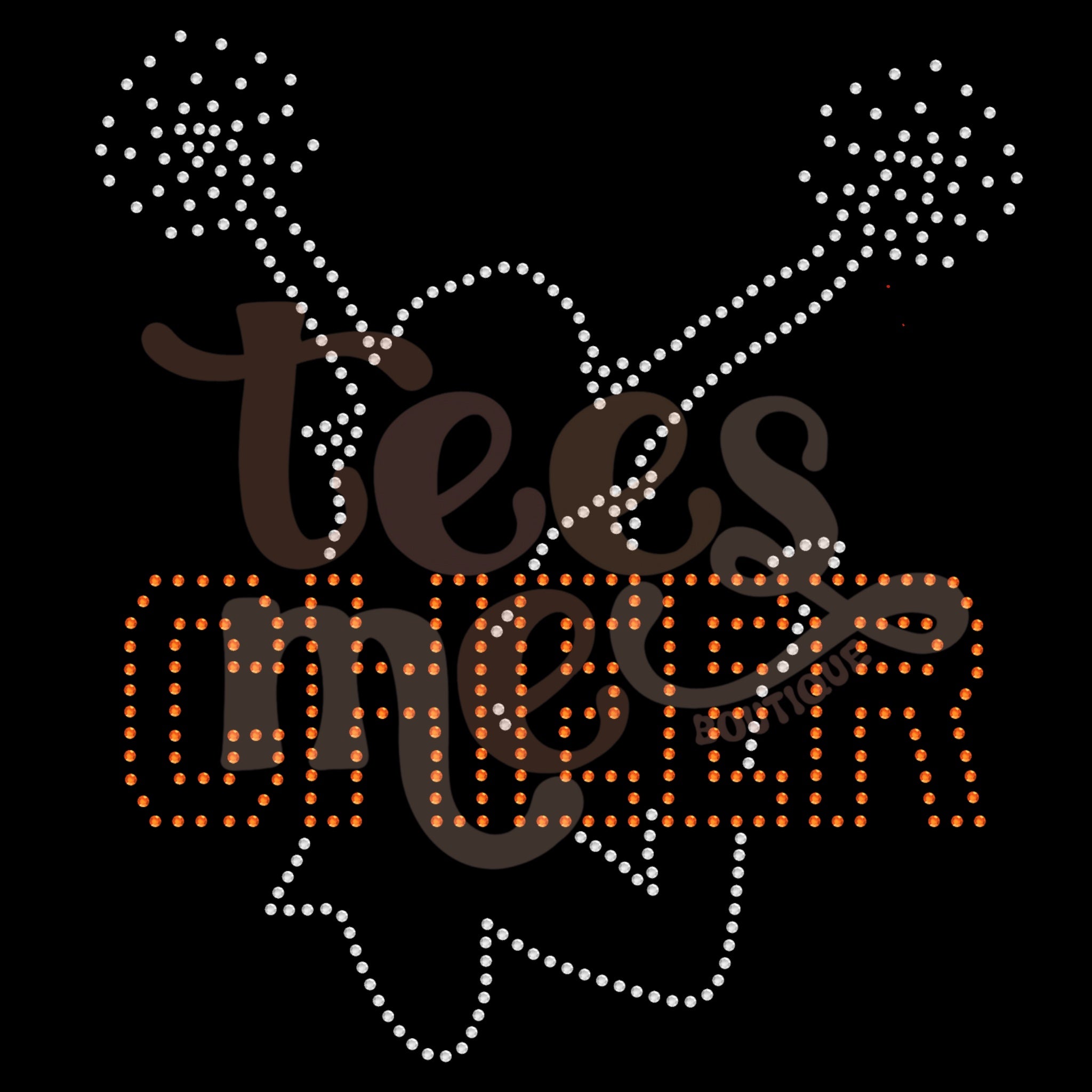 Jumping Cheerleader RHINESTONE TRANSFER