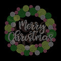 Merry Christmas Wreath RHINESTONE TRANSFER