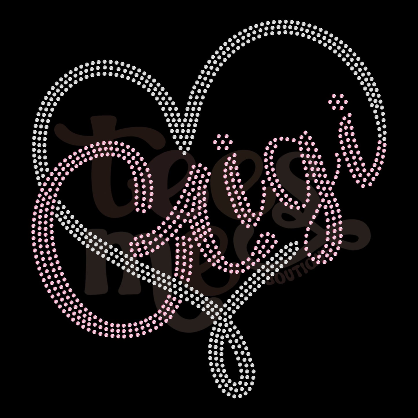 Gigi Heart RHINESTONE TRANSFER