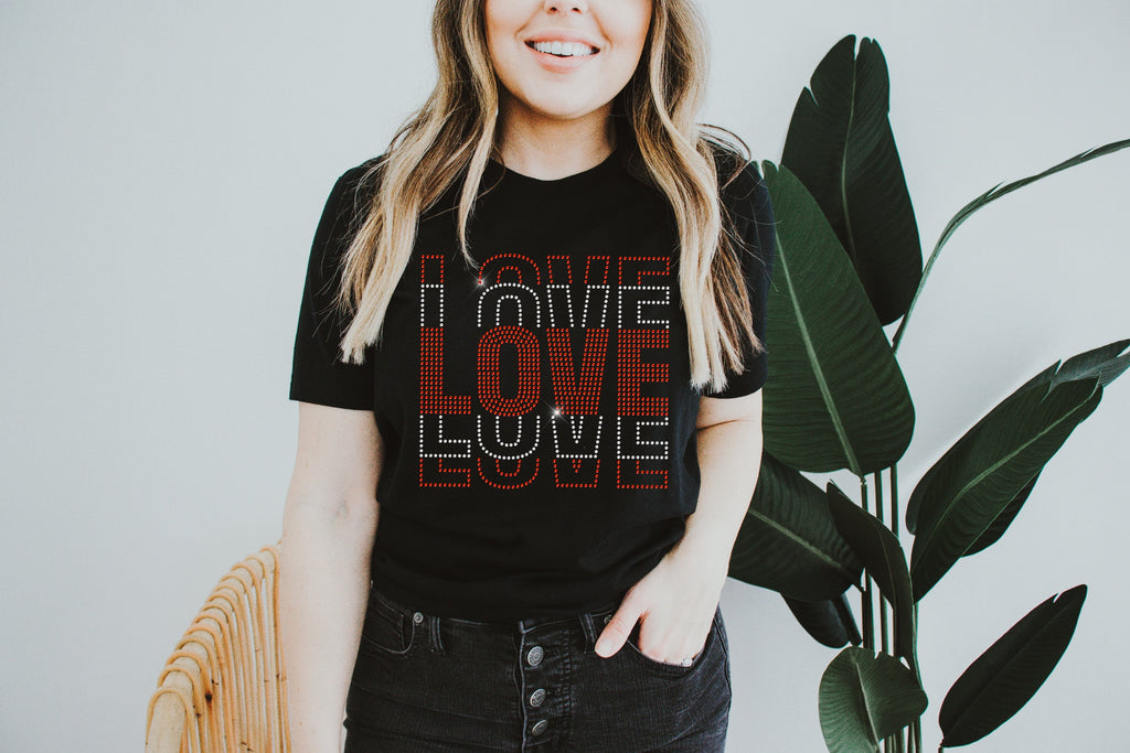 Love Fan Out Stacked SPANGLES TRANSFER