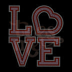 Love Stacked 3 Color RHINESTONE TRANSFER