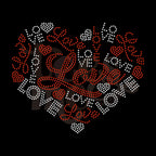 Love Heart 2 Color RHINESTONE TRANSFER