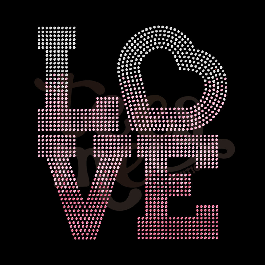Love Stacked Ombre RHINESTONE TRANSFER