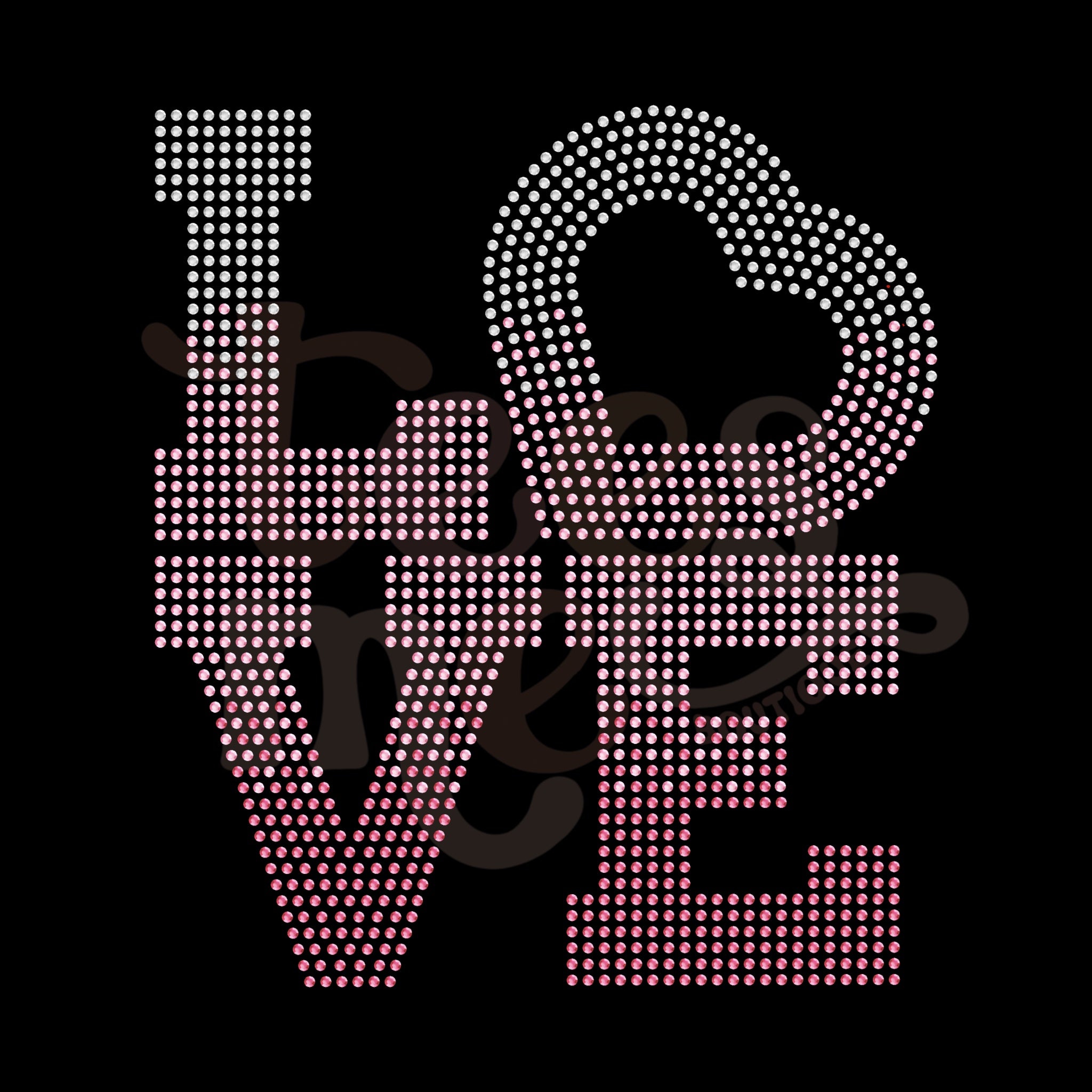 Love Stacked Ombre RHINESTONE TRANSFER
