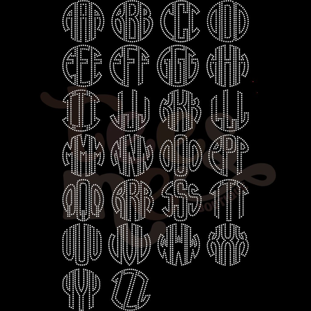 Custom Rhinestone Text Rhinestone Transfer - MONOGRAM