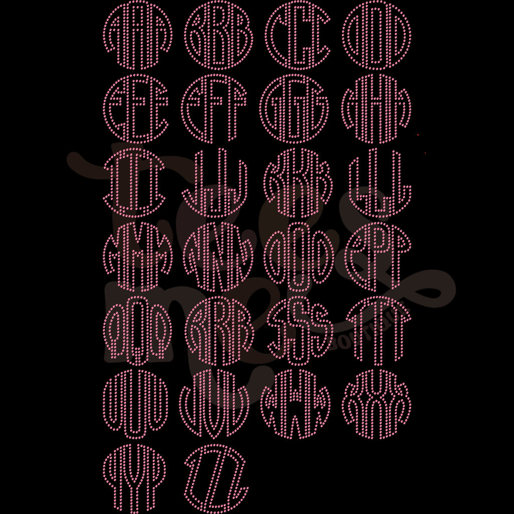Custom Rhinestone Text Rhinestone Transfer - MONOGRAM