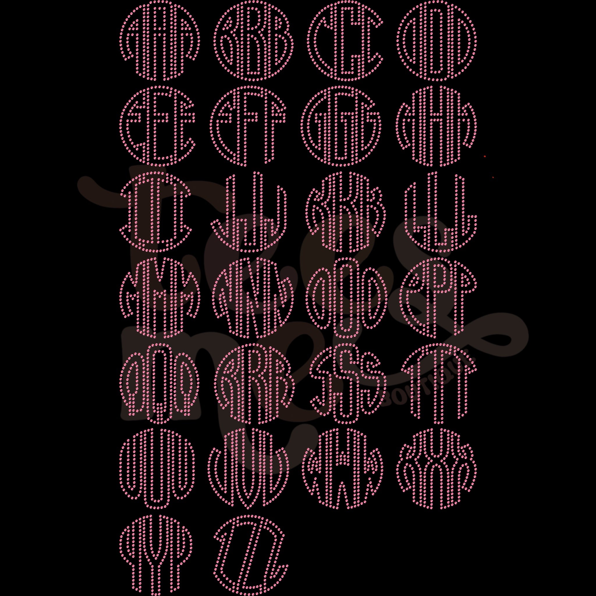 Custom Rhinestone Text Rhinestone Transfer - MONOGRAM