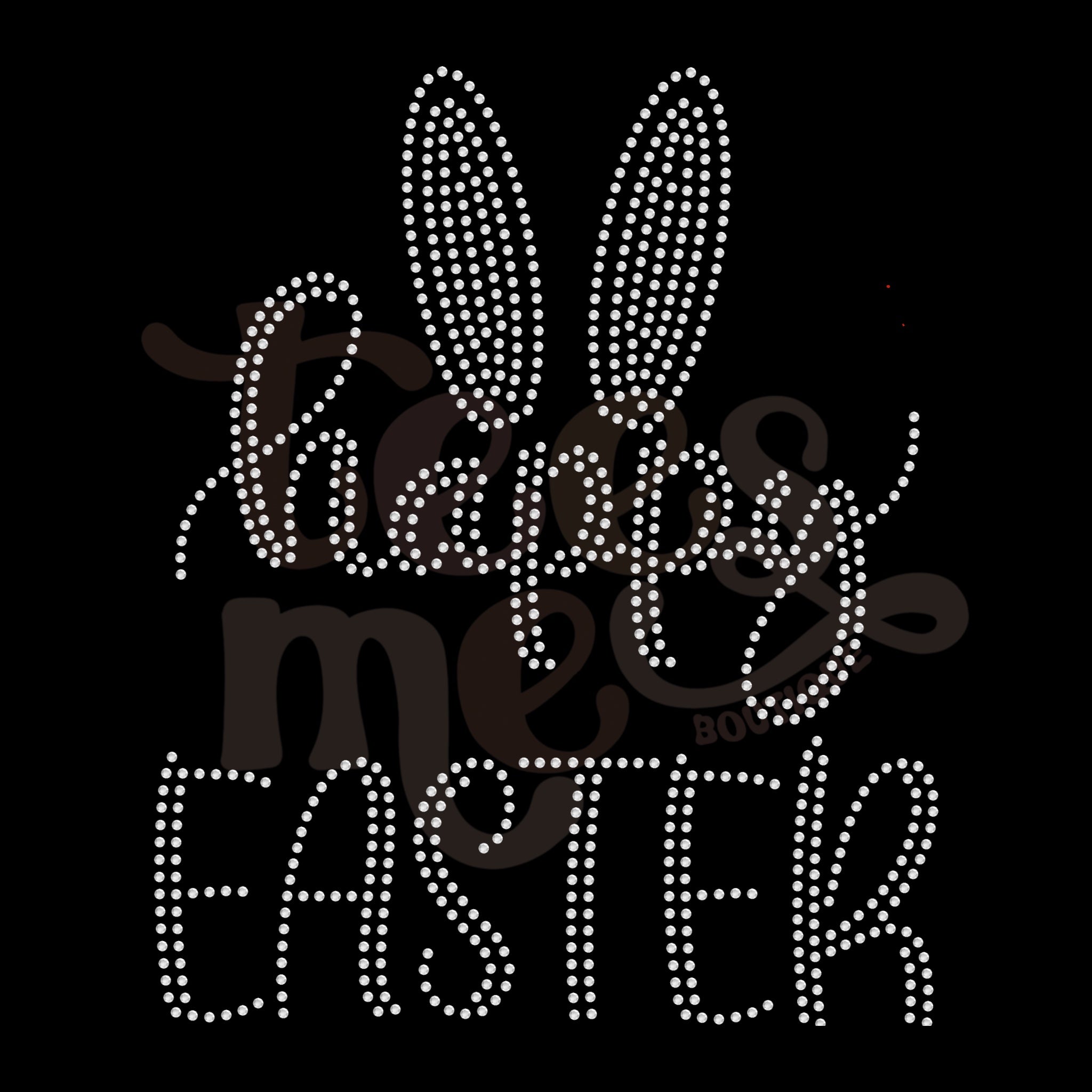 Happy Easter Bunny Ears RHINESTONE TRANSFER