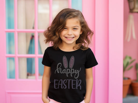 Happy Easter Bunny Ears RHINESTONE TRANSFER