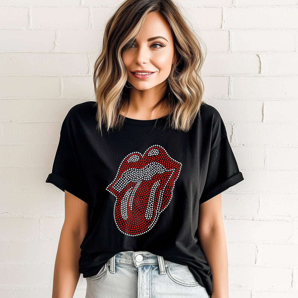 Lips Tongue SPANGLES TRANSFER