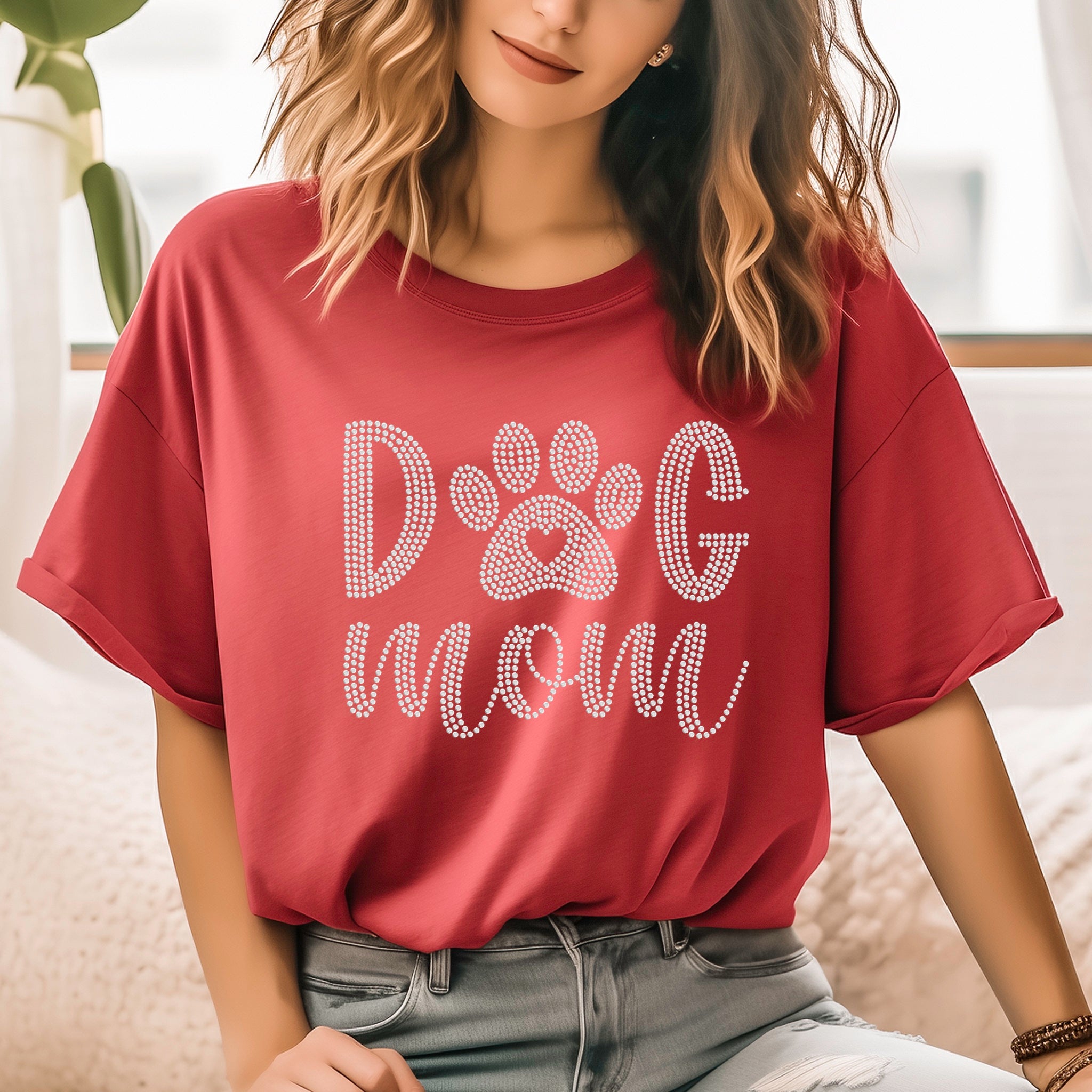 Dog Mom SS16 RHINESTONE TRANSFER
