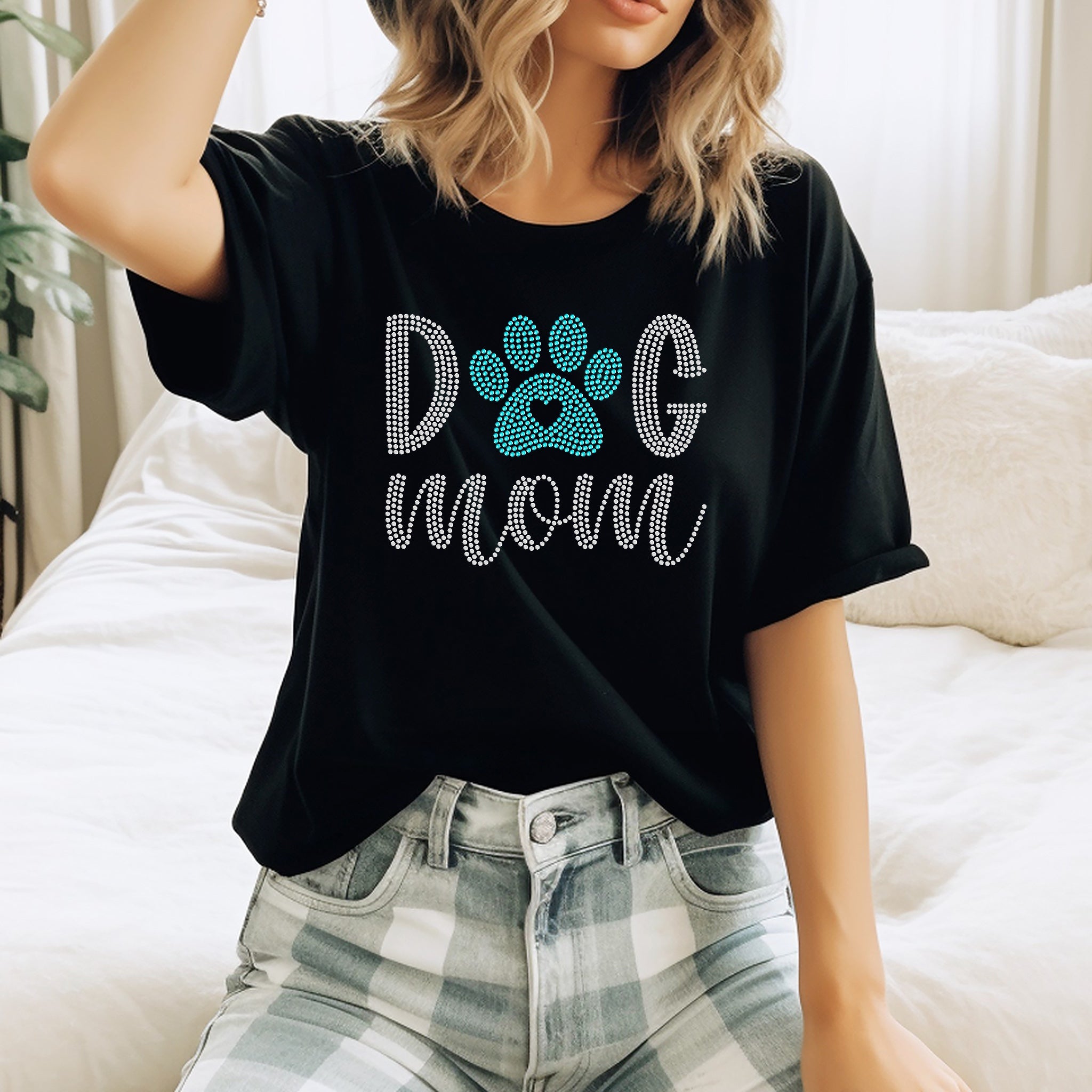 Dog Mom SS16 RHINESTONE TRANSFER
