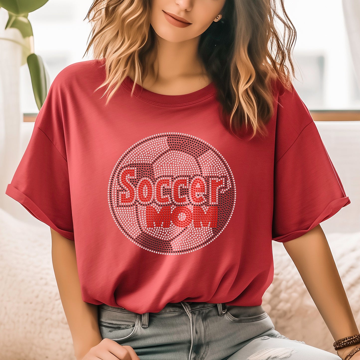 Soccer Mom Ball RHINESTONE TRANSFER