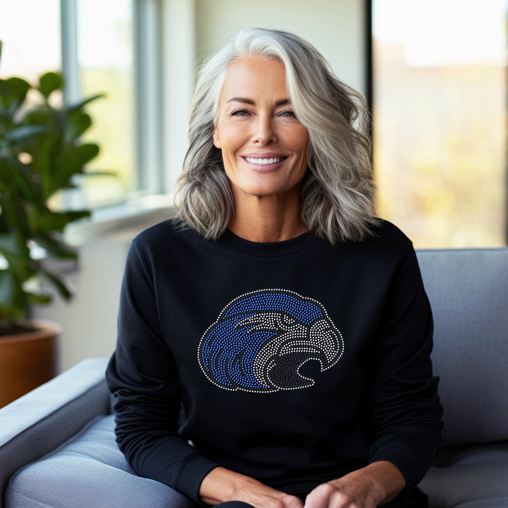 Hawk Head Mascot SS16 RHINESTONE TRANSFER